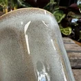 retro glazed blue pot with ears 11cm