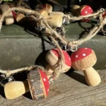 Nordic Rustic Red Toadstool Mushrooms Garland