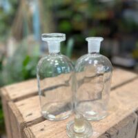 vintage lab glass bottle with stopper