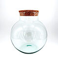 Stylish glass jar with cork lid for storage, decor, or plant display in modern interiors.