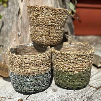Handmade Seagrass Rustic Basket Planter 8cm pots Plant Accessories basket