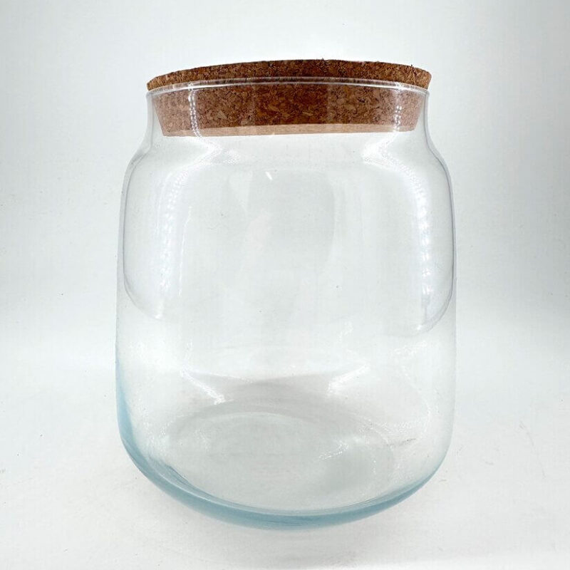 Stylish Glass Jar with Cork Lid for Home Decor Elegant glass jar with cork lid, perfect for storage or decorative display.