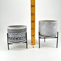 Rustic Zig Zag Planter Metal Stand 12cm pot