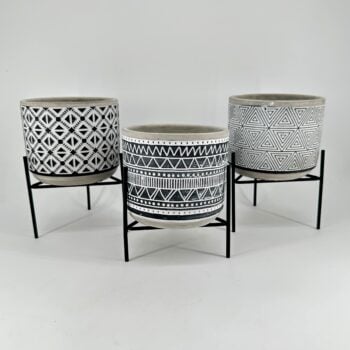 Rustic Zig Zag Planter Metal Stand 12cm pot