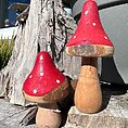 Red Toadstool Wooden Mushroom Ornament