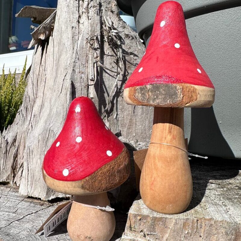 Red Toadstool Wooden Mushroom Ornament Red Toadstool Wooden Mushroom Ornament