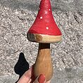 Red Toadstool Wooden Mushroom Ornament