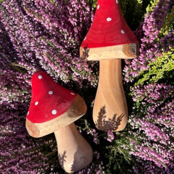 Red Toadstool Wooden Mushroom Ornament