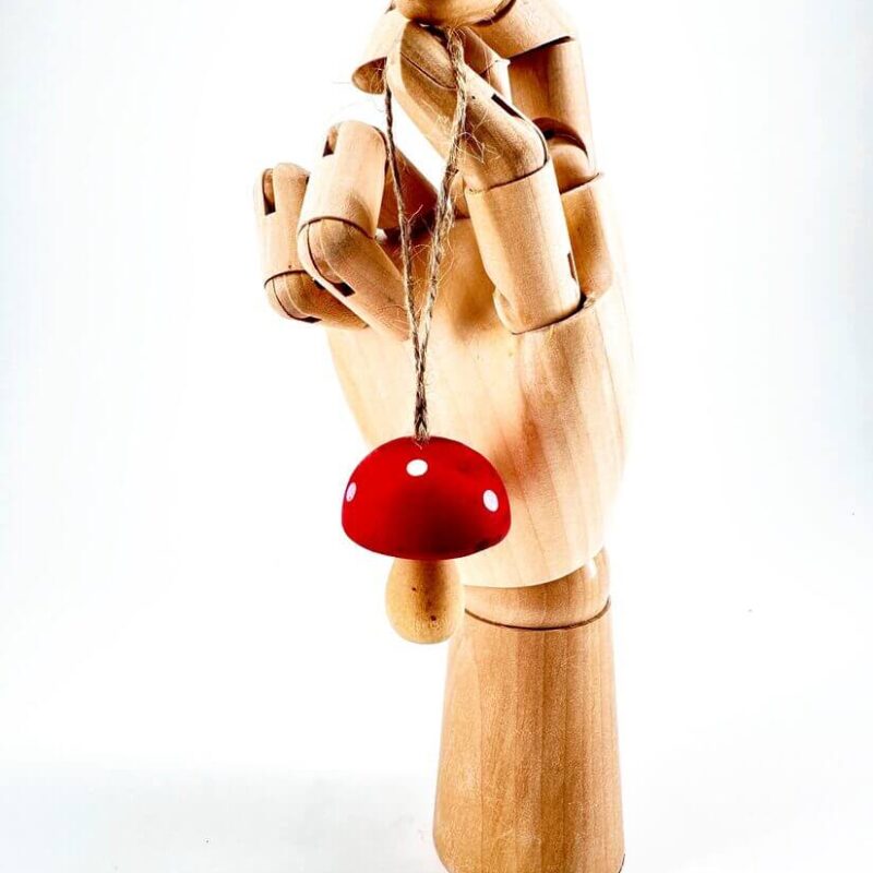 Mini Red Toadstool Wooden Mushroom Ornament Mini Red Toadstool Wooden Mushroom Ornament