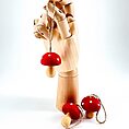 Mini Red Toadstool Wooden Mushroom Ornament