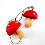 Mini Red Toadstool Wooden Mushroom Ornament