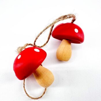 Mini Red Toadstool Wooden Mushroom Ornament