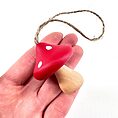 Mini Red Toadstool Wooden Mushroom Ornament
