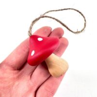 Mini Red Toadstool Wooden Mushroom Ornament