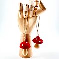 Mini Red Toadstool Wooden Mushroom Ornament