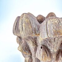 Decorative mushroom-shaped bowl with detailed earthy textures, ideal for nature-inspired home decor.