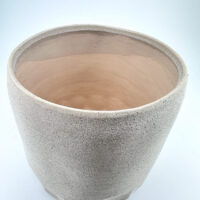 Minimalist cylindrical planter with textured concrete finish, blending rustic charm and modern design.