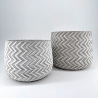 Zig Zag Concrete Planter