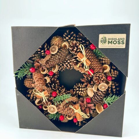 Rustic Woodland Evergreen Wreath with Winter Spice