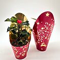 Festive Holly Plant with Decorative Pot Cover and Artificial Berries