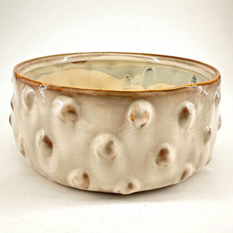 Artisan Textured Ceramic Bowl with Glossy Finish Stylish ceramic bowl with textured design and glossy finish, perfect for decor or serving.