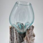 Molten Glass on Whitewash Wood