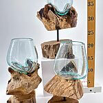 Molten Glass on Wood with Stand