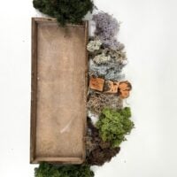 Handmade Preserved Moss Wall Art Lochnagar DIY Kit with all components laid out