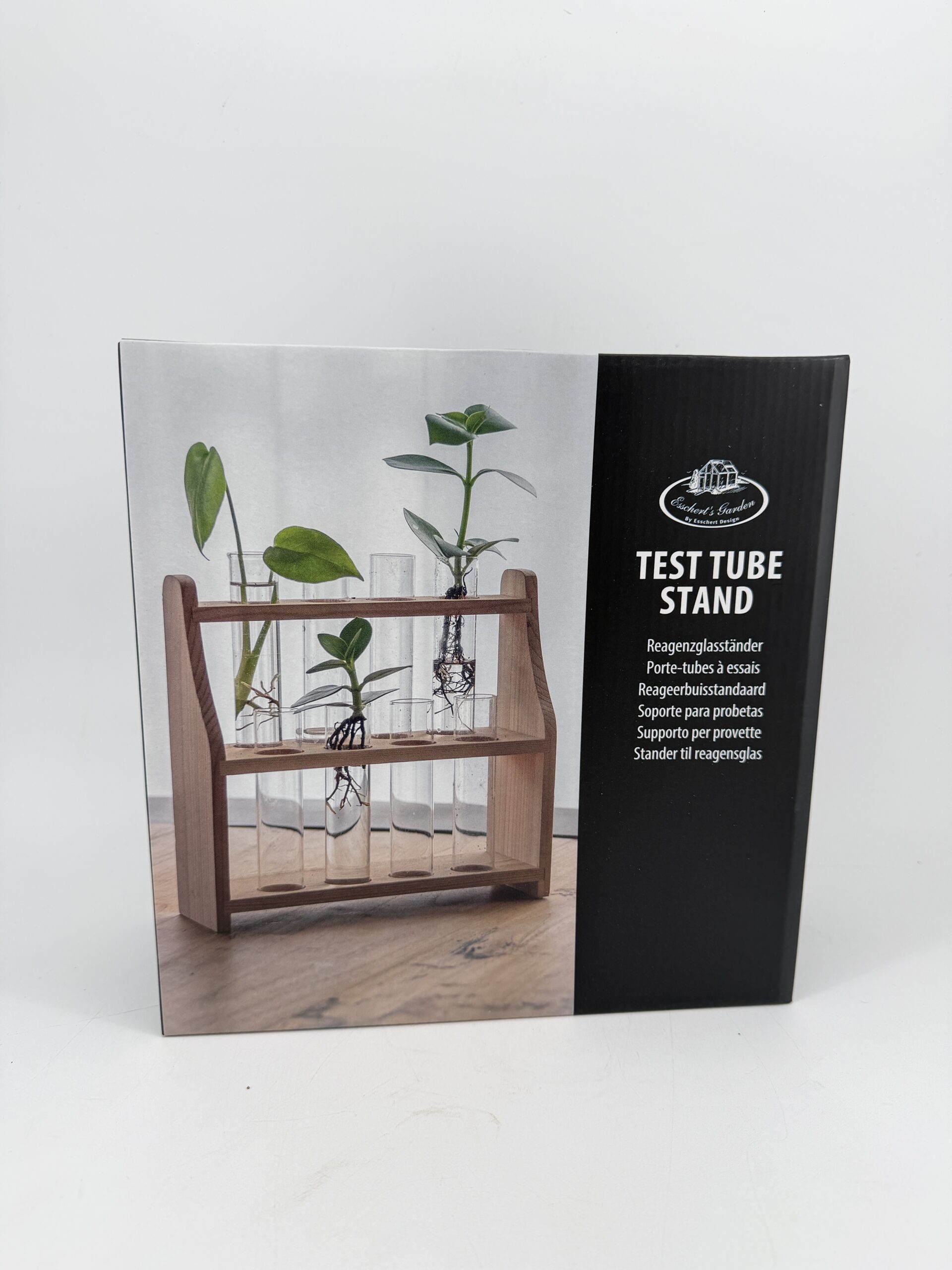 Wooden Test Tube Propagation Station with Glass Tubes