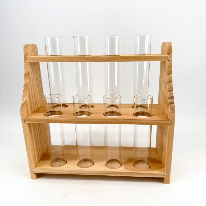 Wooden Test Tube Propagation Station with Glass Tubes Wooden Test Tube Propagation Station with Glass Tubes