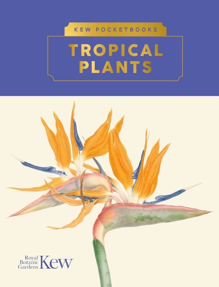 Tropical Plants Kew Pocketbooks hardback cover featuring a botanical illustration of a bird of paradise flower.